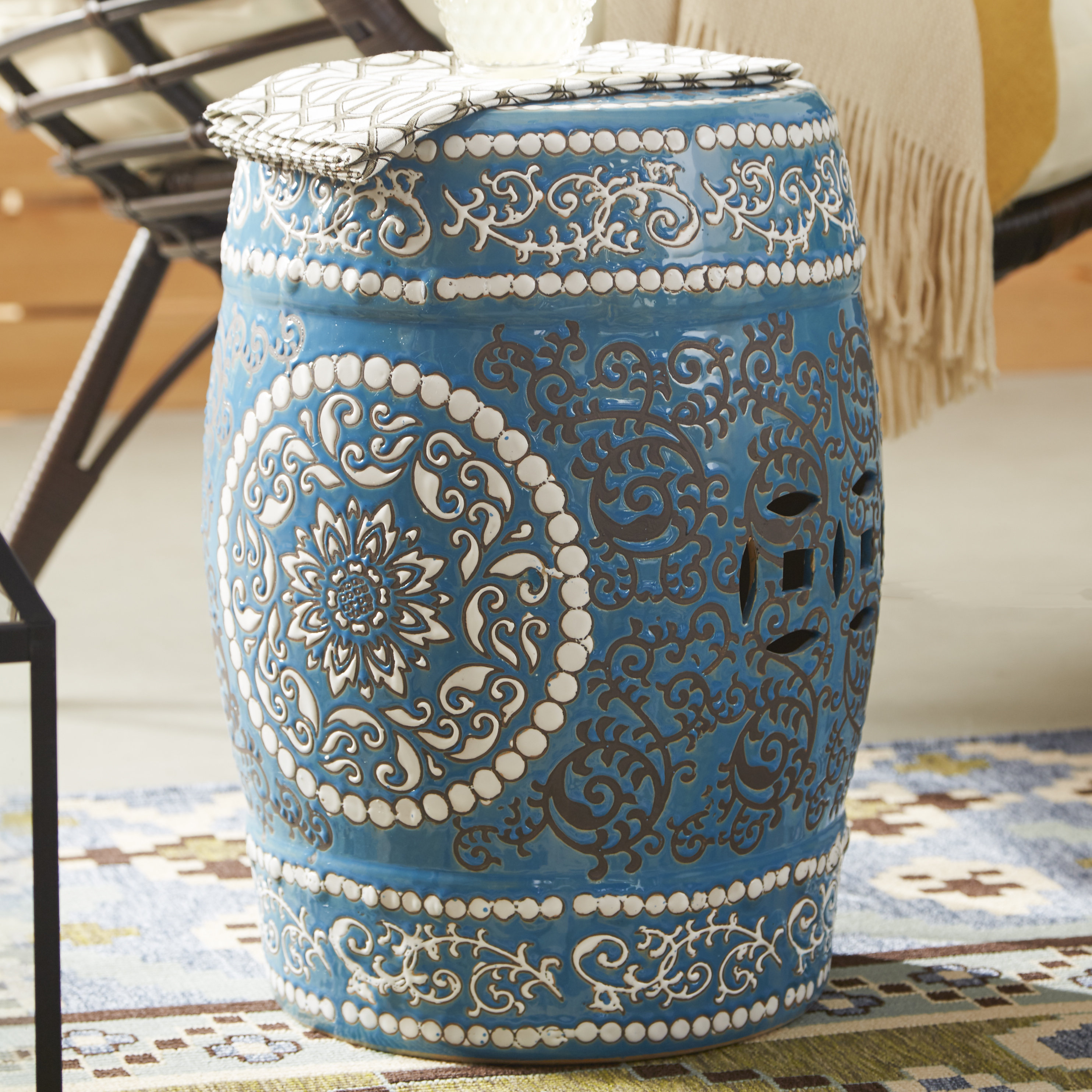 Oriental Furniture Medallion Porcelain Garden Stool Reviews Wayfair